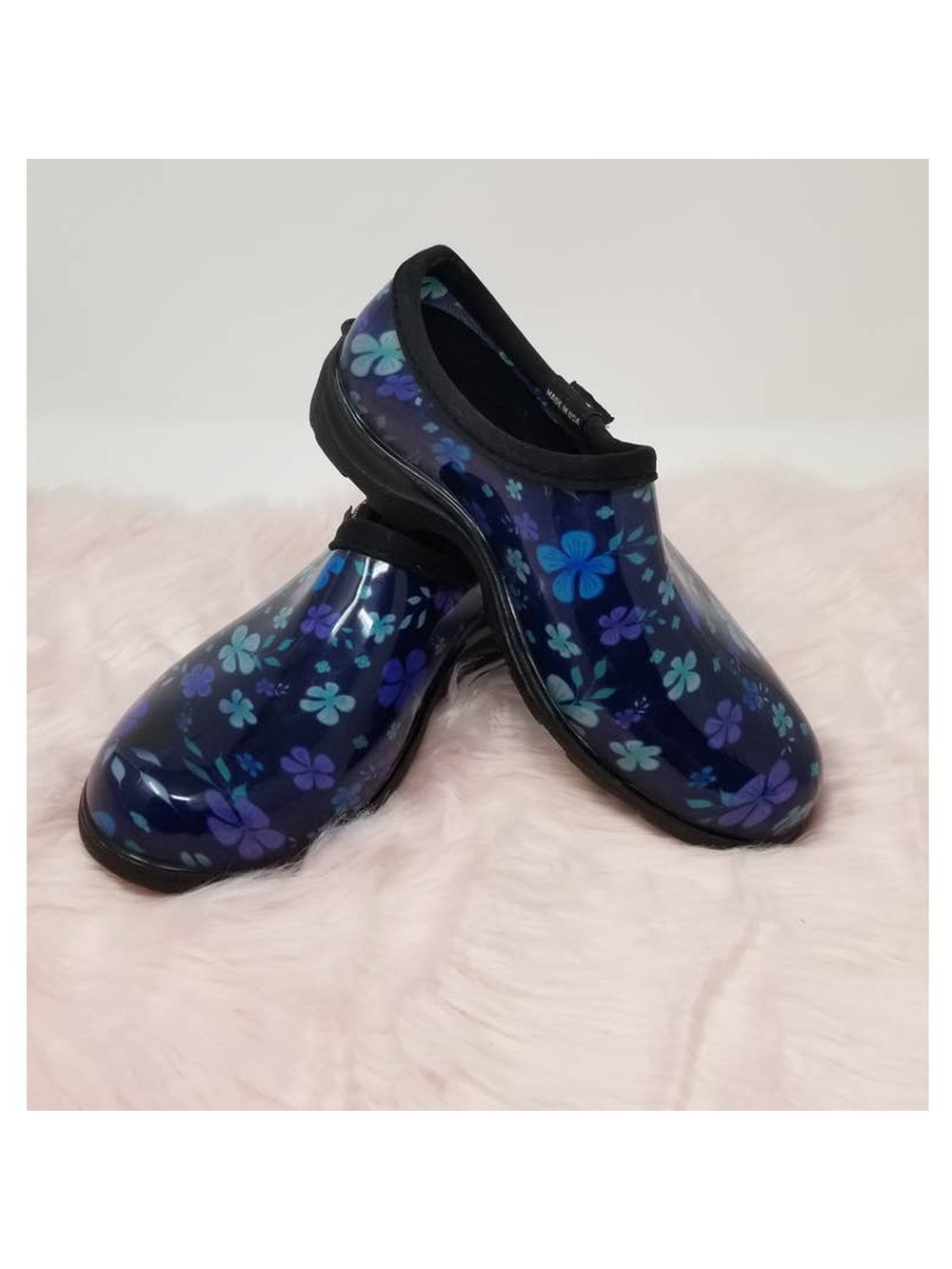 Sloggers Blue Floral Water Snow Slip on Women Shoe's 6